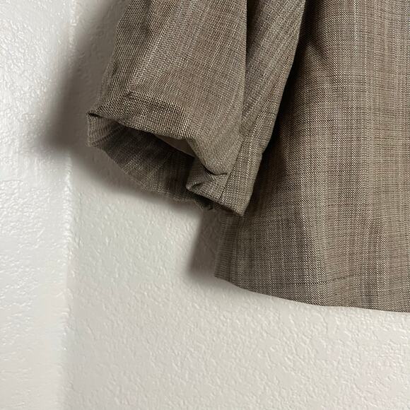 Banana Republic Brown Wool Blend 3/4 Sleeve Cropped Two Button Jacket Size 0 - Picture 8 of 10